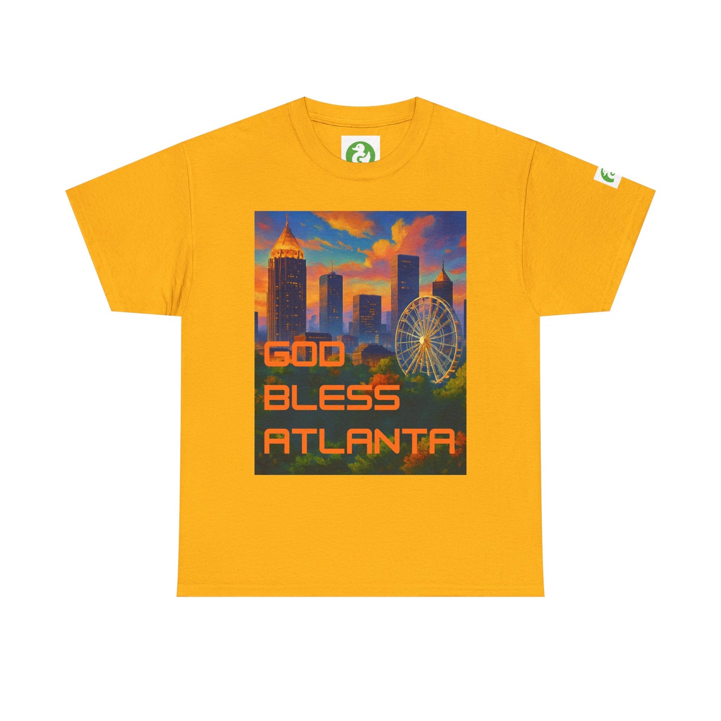 Camiseta con el horizonte de la ciudad - Diseño de Dios bendiga Atlanta