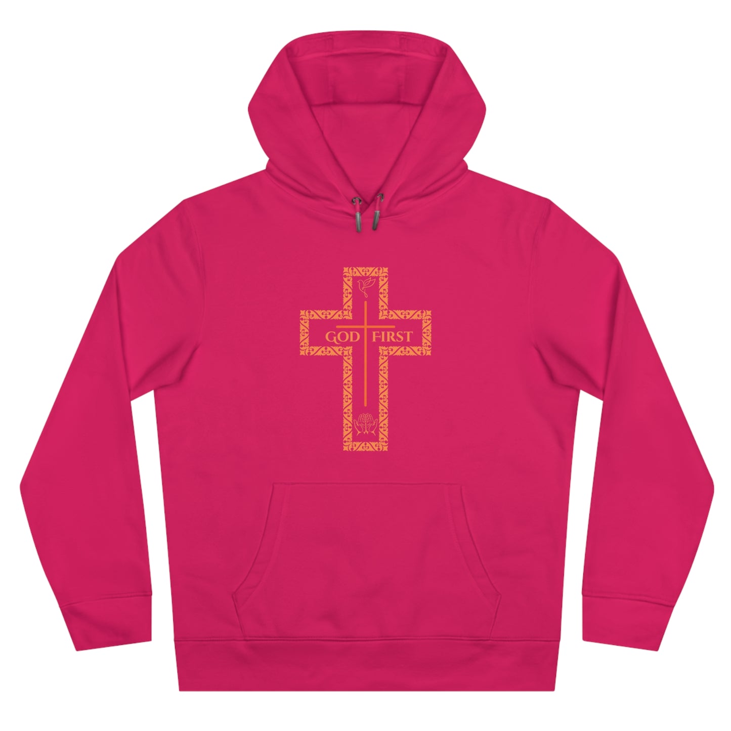God First King Hoodie Sweatshirt with Decorative Cross Design