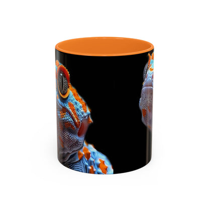 Taza de café con diseño de lagarto colorido – Diseño vibrante de reptil (11 oz y 15 oz)