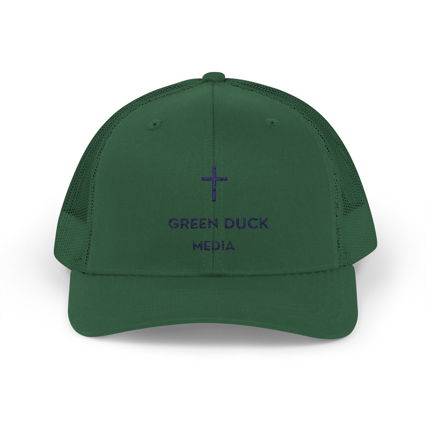 Cross Logo Trucker Hat - Green Duck Media Faith Collection