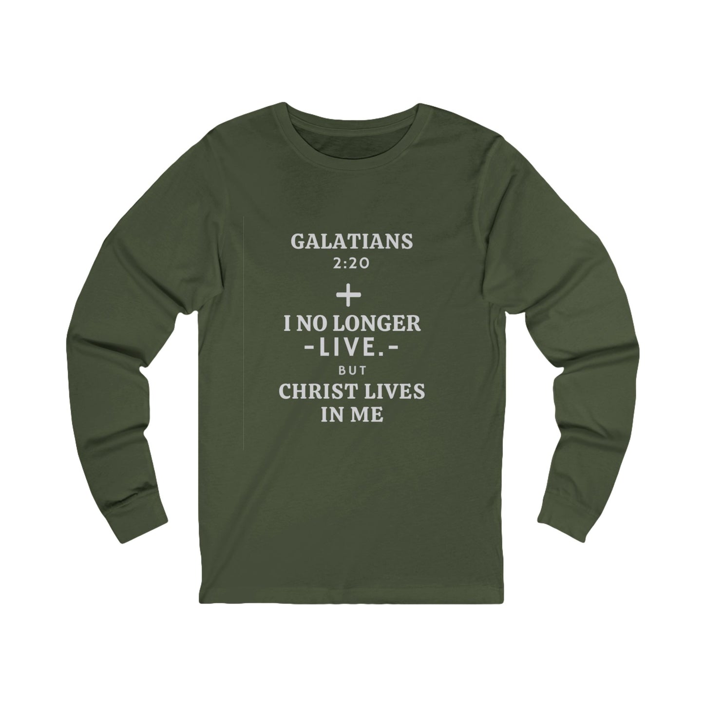 Galatians 2:20 Long Sleeve T-Shirt - Various Colors - Christ Lives in Me Apparel