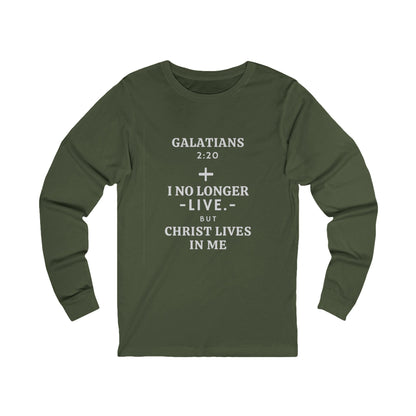 Galatians 2:20 Long Sleeve T-Shirt - Various Colors - Christ Lives in Me Apparel