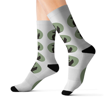 Calcetines con estampado de pato Yin Yang por sublimación — Calcetines estampados originales