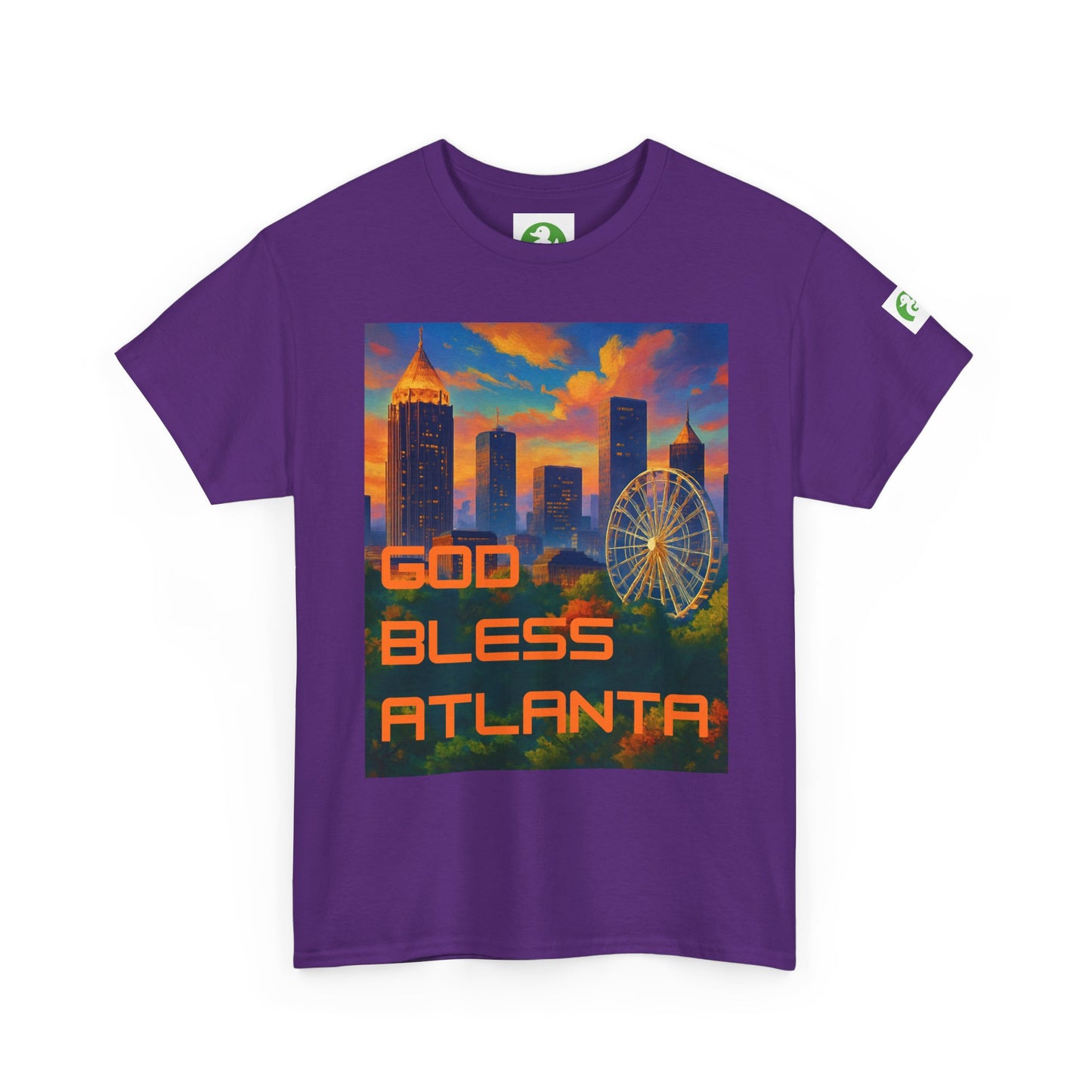 Camiseta con el horizonte de la ciudad - Diseño de Dios bendiga Atlanta