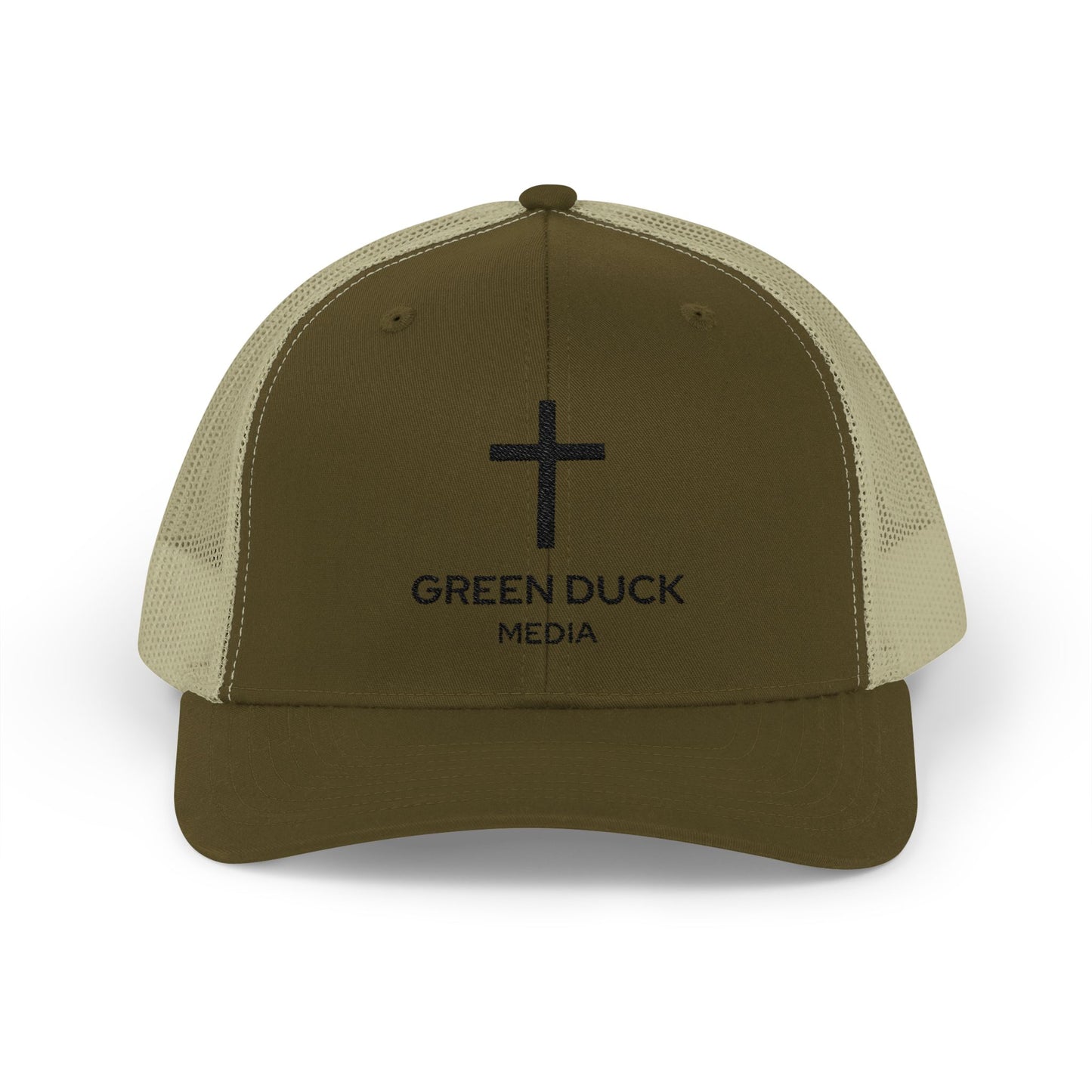Gorra de camionero con logo de cruz - Colección Fe de Green Duck Media