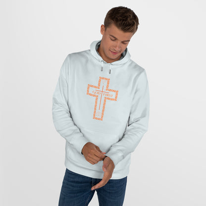 God First King Hoodie Sweatshirt with Decorative Cross Design