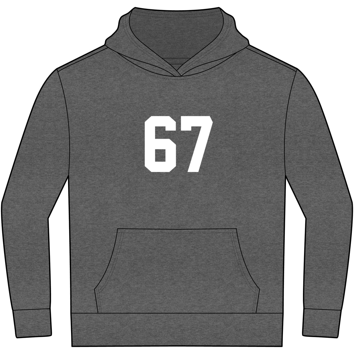 Youth Hoodie - Meme 67 Kids Fleece Hoodie, white numbers