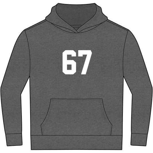 Youth Hoodie - Meme 67 Kids Fleece Hoodie, white numbers