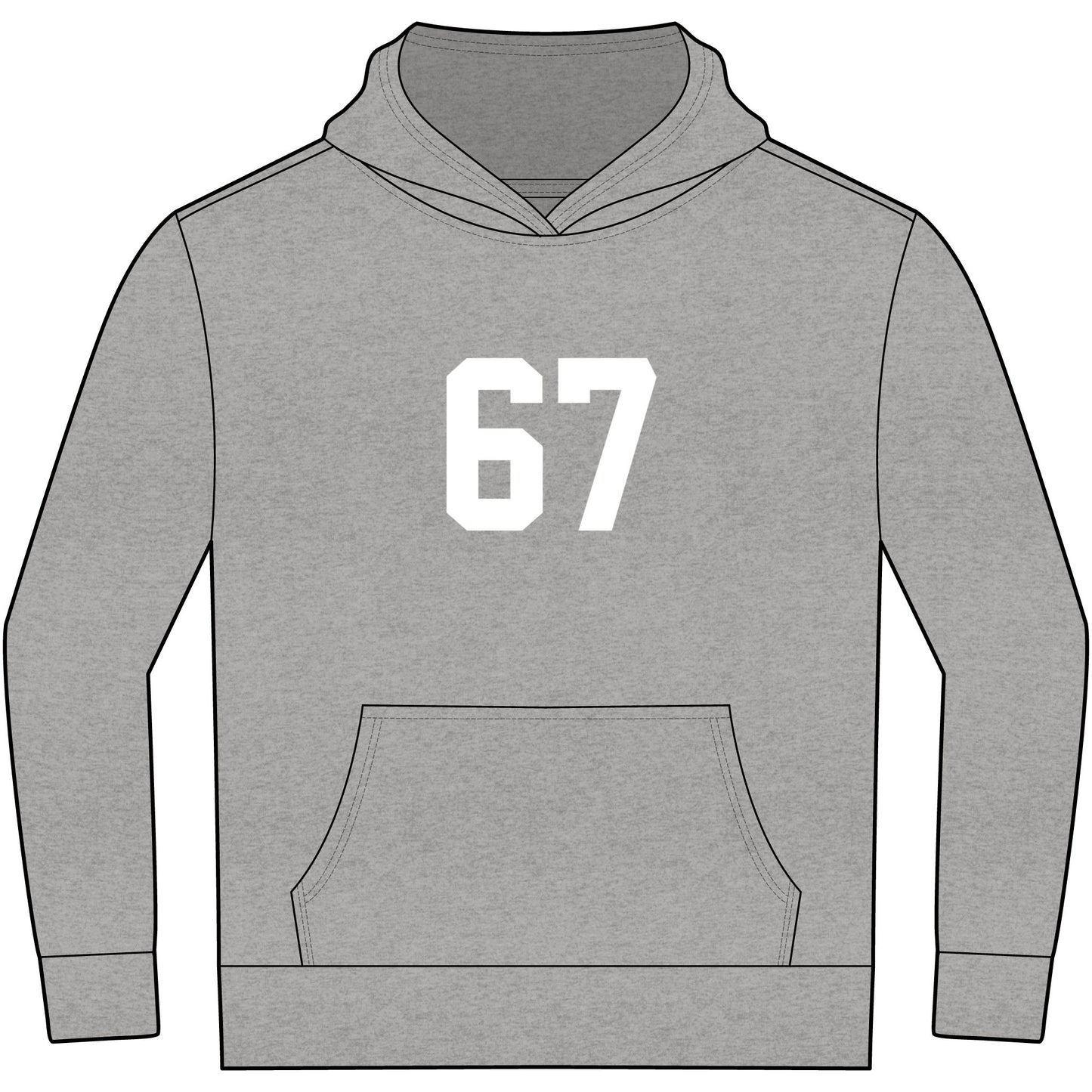 Youth Hoodie - Meme 67 Kids Fleece Hoodie, white numbers