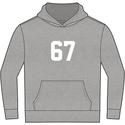 Youth Hoodie - Meme 67 Kids Fleece Hoodie, white numbers