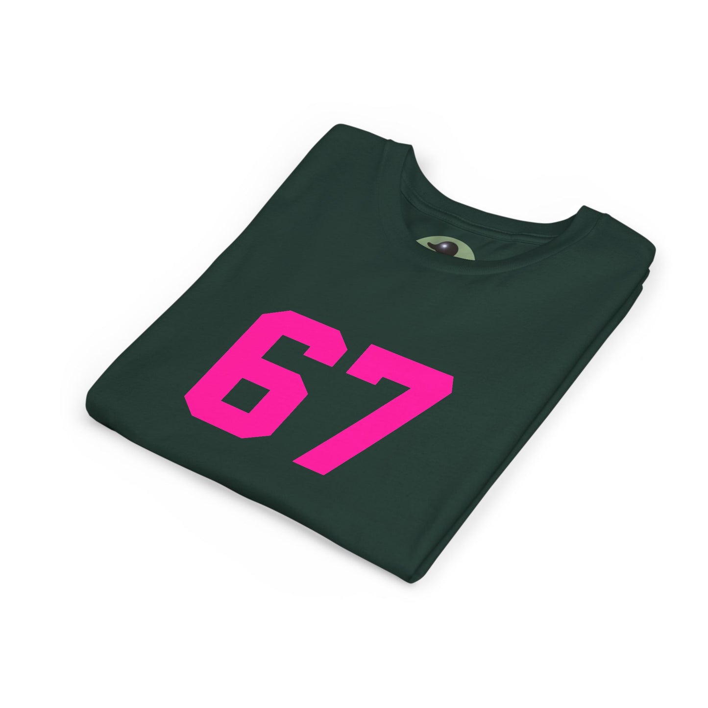 Youth Tee — Bold Pink "67" Number Sports Shirt, meme