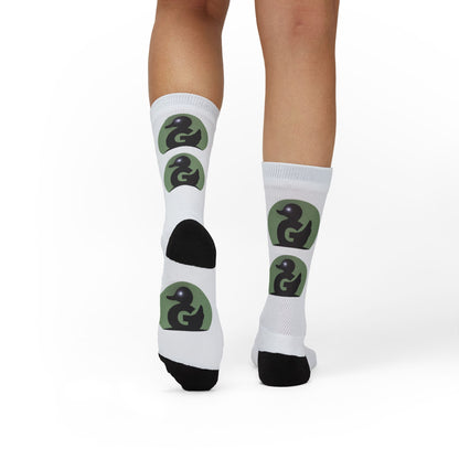 Calcetines con estampado de pato Yin Yang por sublimación — Calcetines estampados originales