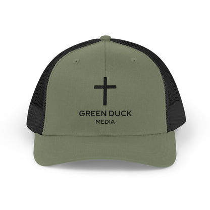 Gorra de camionero con logo de cruz - Colección Fe de Green Duck Media