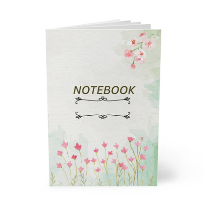 Floral Softcover Notebook, Journal, Gift for Students, Writing Journal, Butterfly Decor, Floral Theme, Compact A5 Size