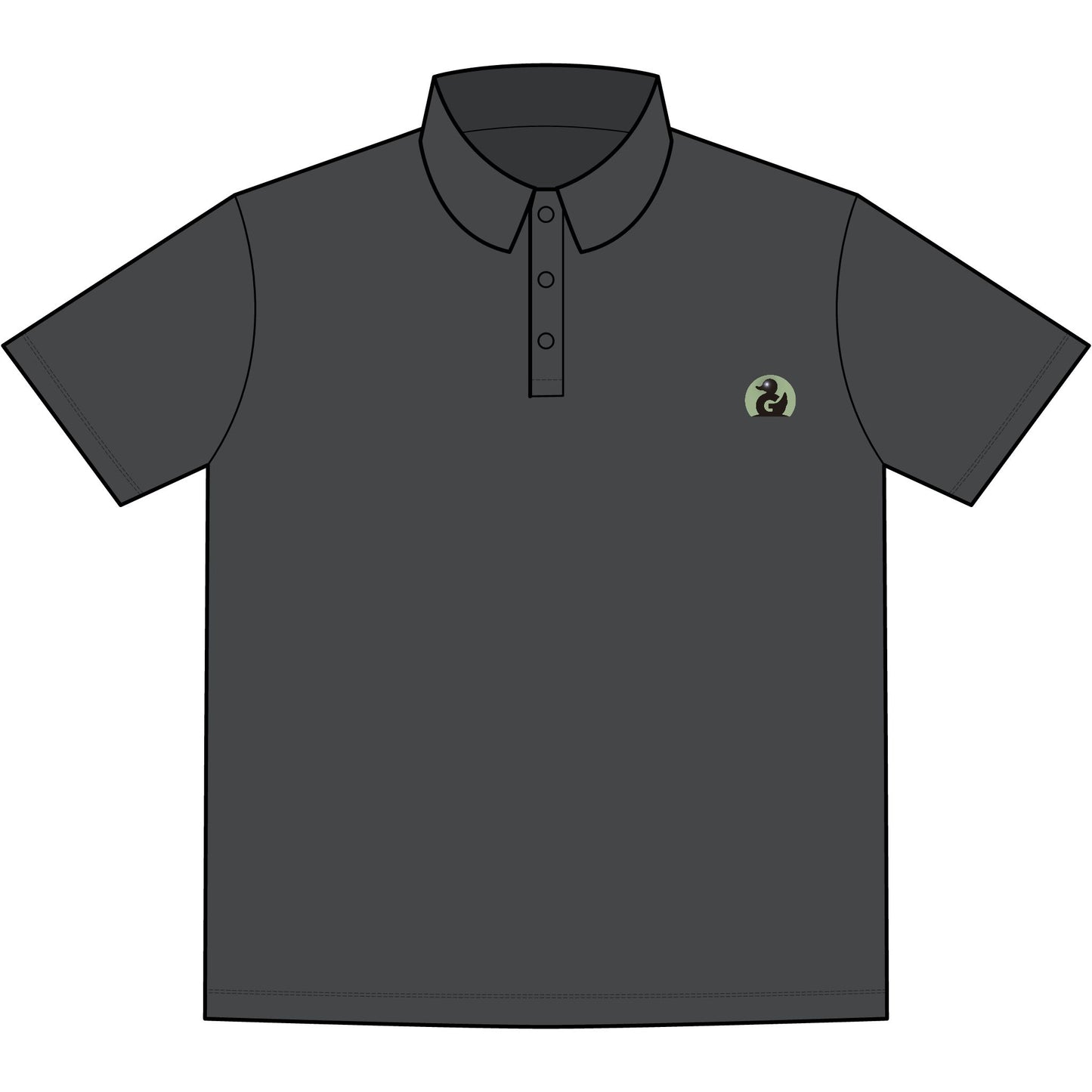 Classic Mercer+Mettle Stretch Jersey Polo — Men's Embroidered Chest Green Duck Media -Duck Only Logo
