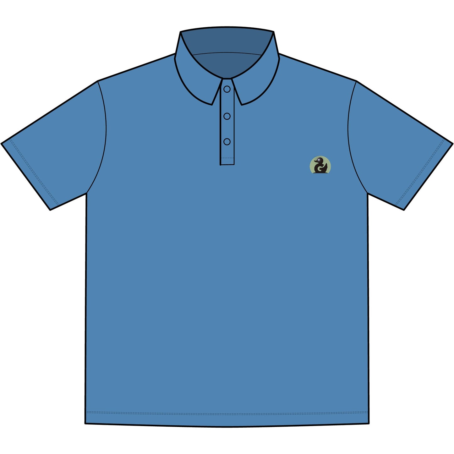 Classic Mercer+Mettle Stretch Jersey Polo — Men's Embroidered Chest Green Duck Media -Duck Only Logo