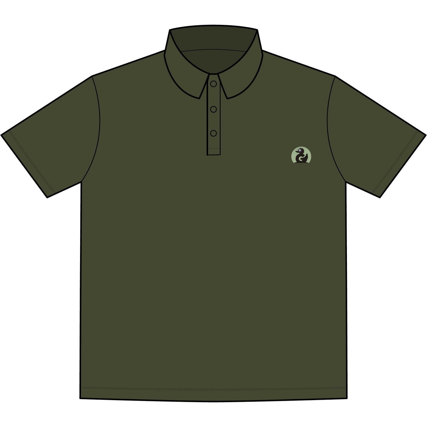 Classic Mercer+Mettle Stretch Jersey Polo — Men's Embroidered Chest Green Duck Media -Duck Only Logo