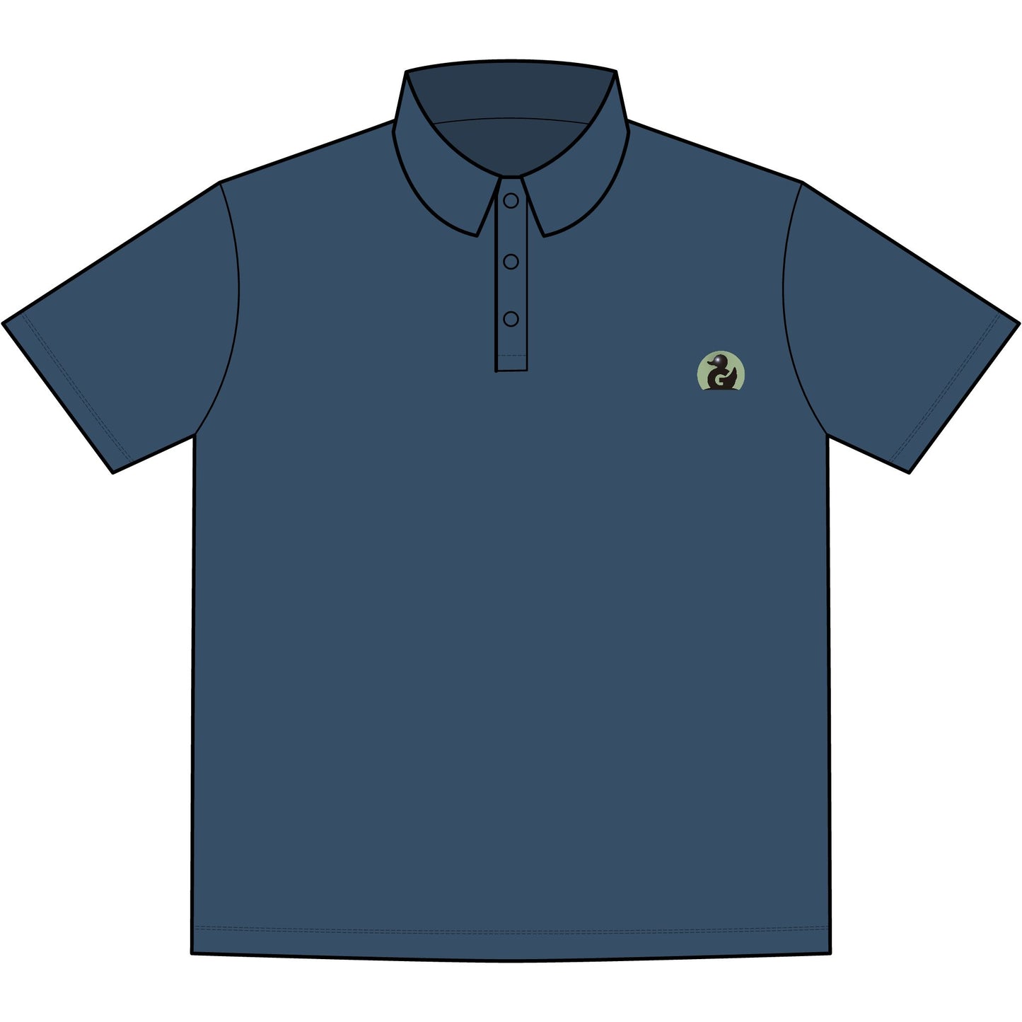 Classic Mercer+Mettle Stretch Jersey Polo — Men's Embroidered Chest Green Duck Media -Duck Only Logo