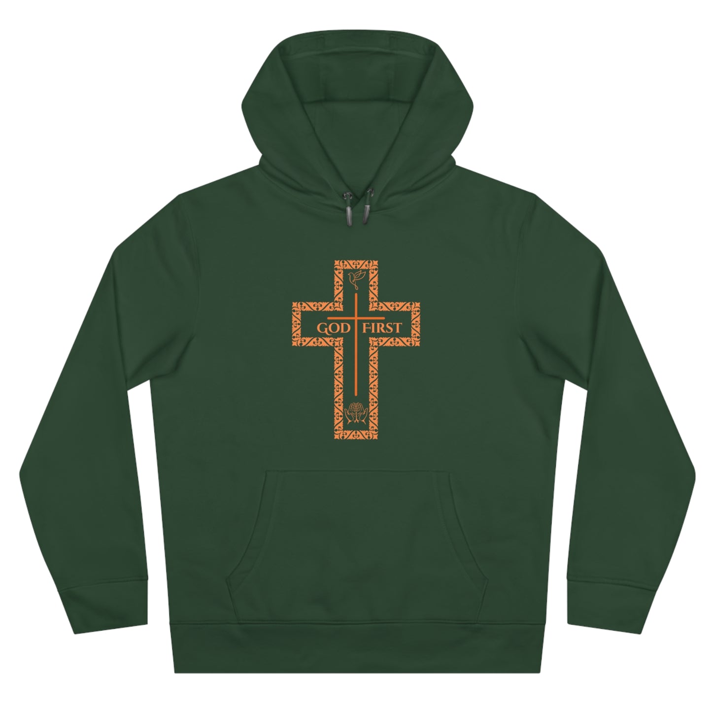 God First King Hoodie Sweatshirt with Decorative Cross Design
