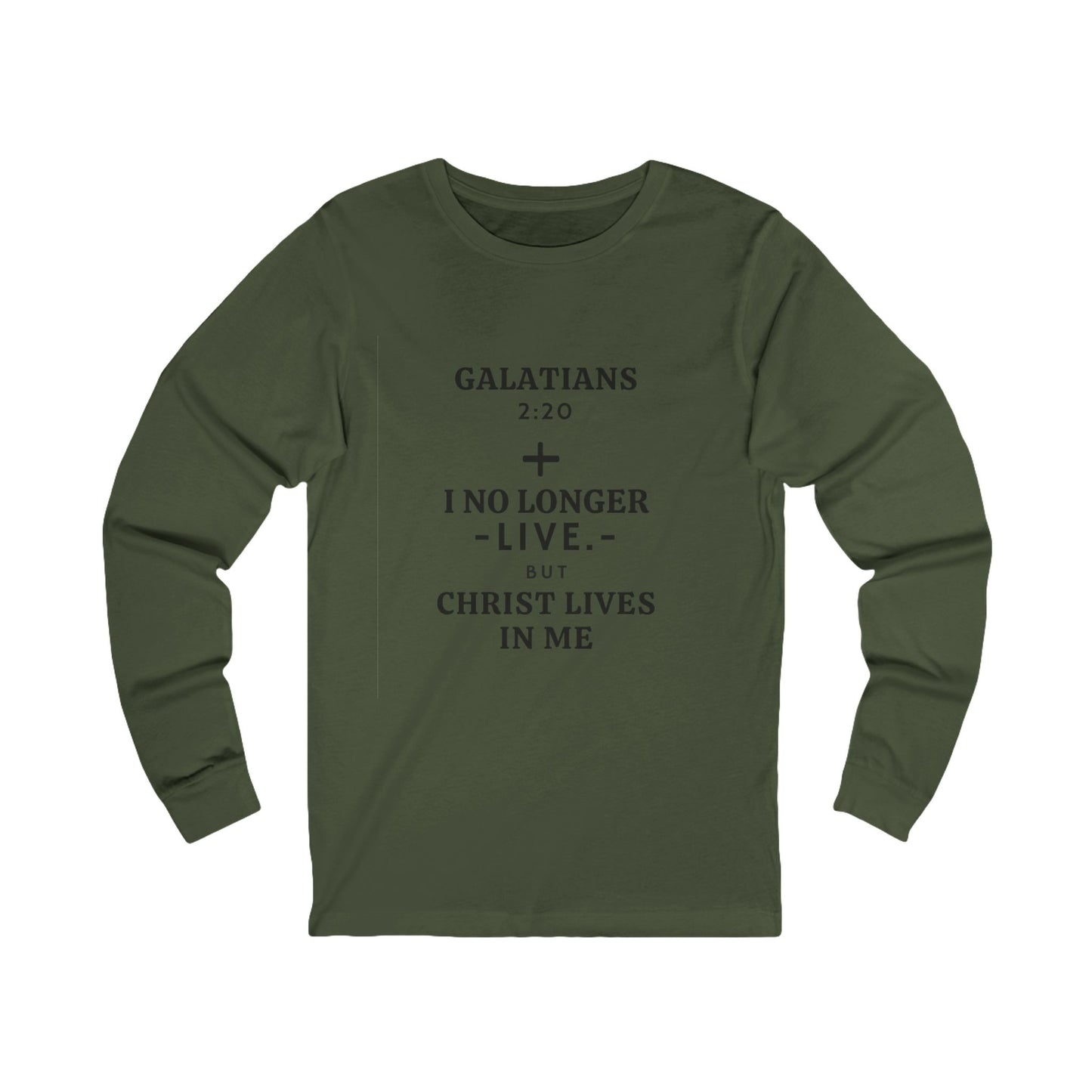 Camiseta de manga larga Gálatas 2:20 - Ropa "Cristo vive en mí"