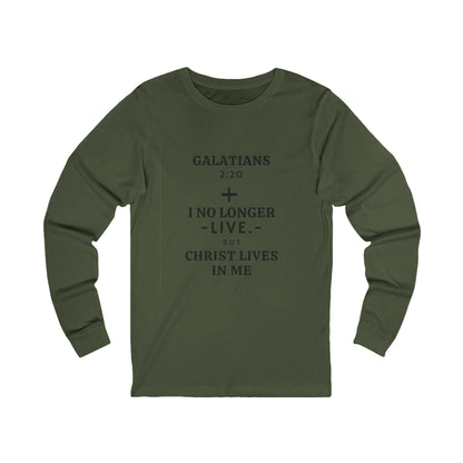 Camiseta de manga larga Gálatas 2:20 - Ropa "Cristo vive en mí"