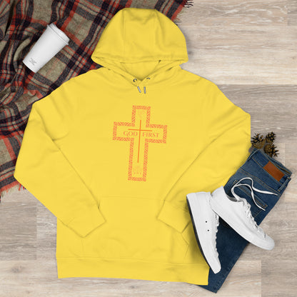 God First King Hoodie Sweatshirt with Decorative Cross Design