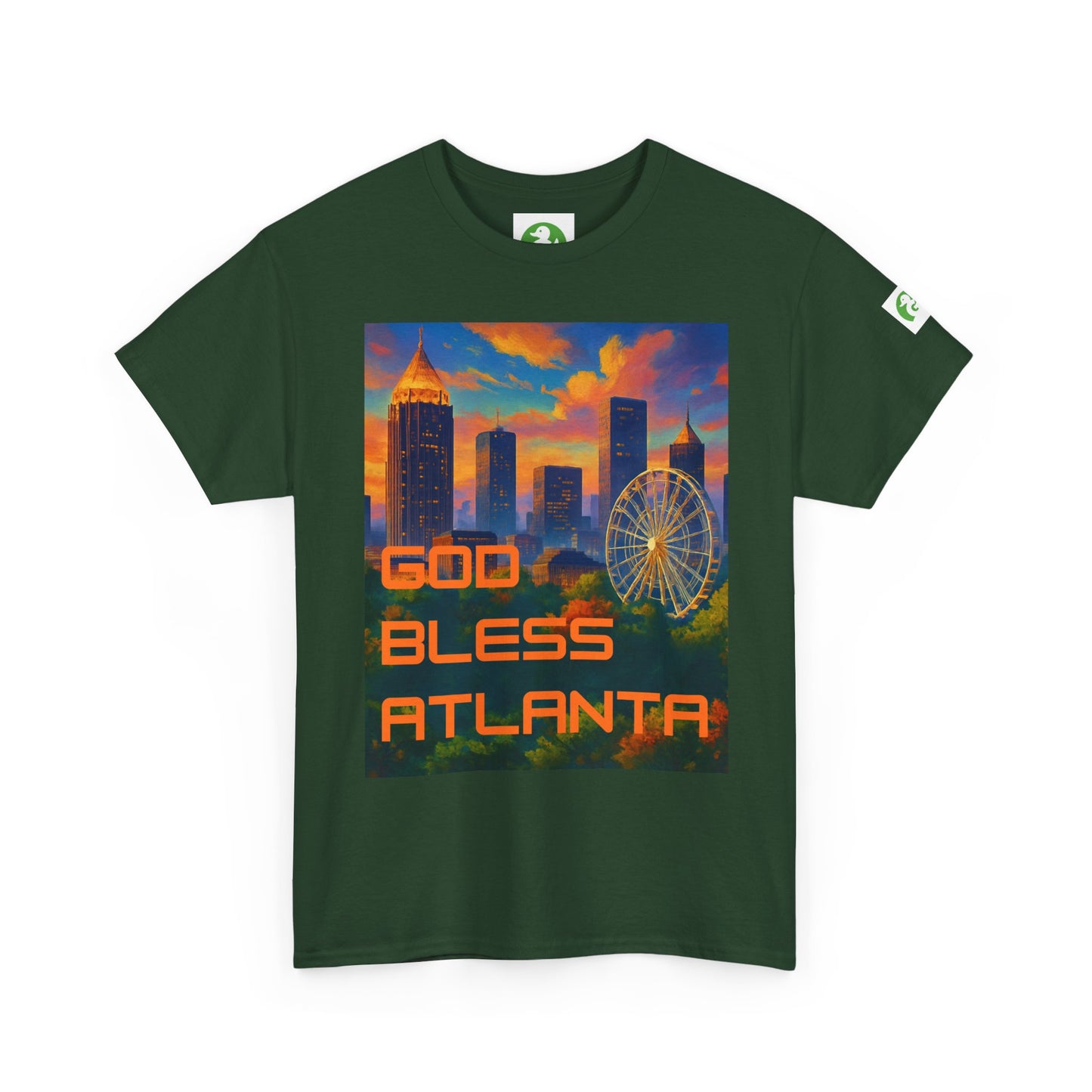 Camiseta con el horizonte de la ciudad - Diseño de Dios bendiga Atlanta