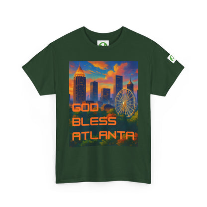 Camiseta con el horizonte de la ciudad - Diseño de Dios bendiga Atlanta