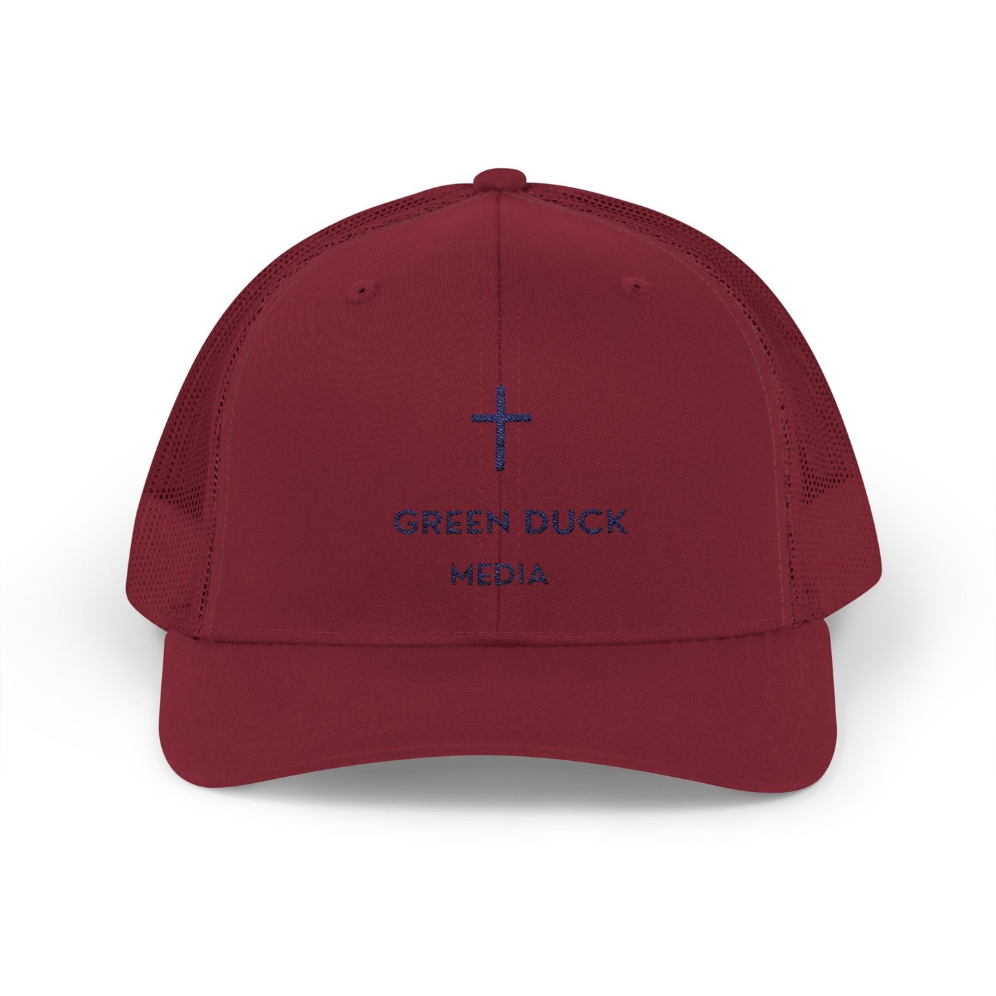 Cross Logo Trucker Hat - Green Duck Media Faith Collection