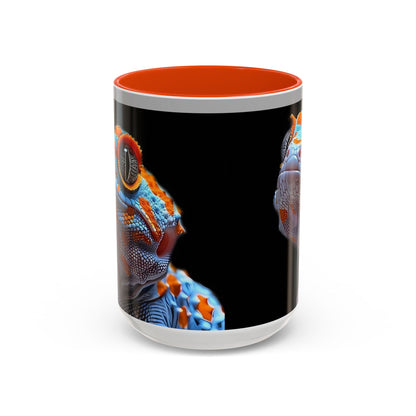 Taza de café con diseño de lagarto colorido – Diseño vibrante de reptil (11 oz y 15 oz)