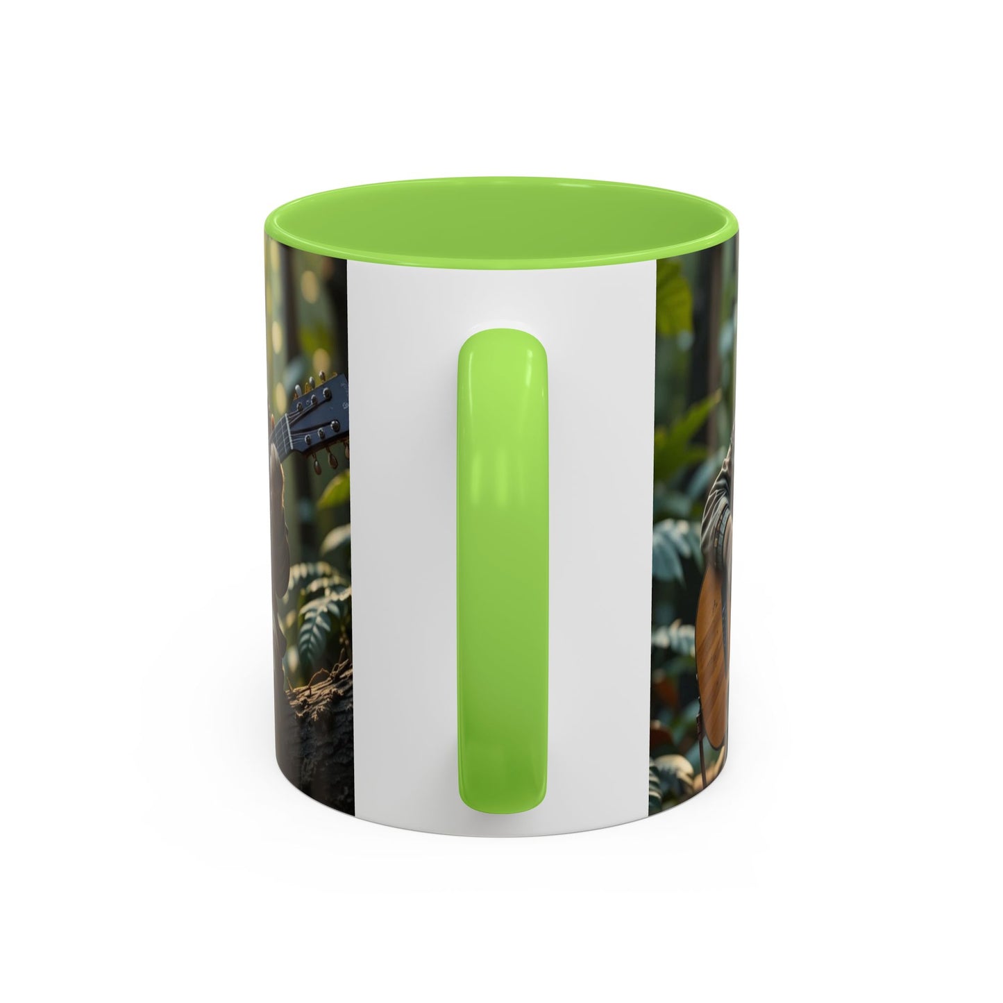 Taza de café con gato tocando la guitarra – Regalo divertido para amantes de la música y los gatos (11 oz y 15 oz)