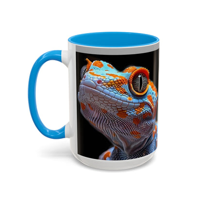 Taza de café con diseño de lagarto colorido – Diseño vibrante de reptil (11 oz y 15 oz)
