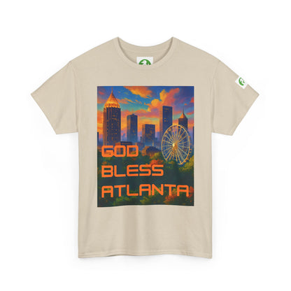 Camiseta con el horizonte de la ciudad - Diseño de Dios bendiga Atlanta