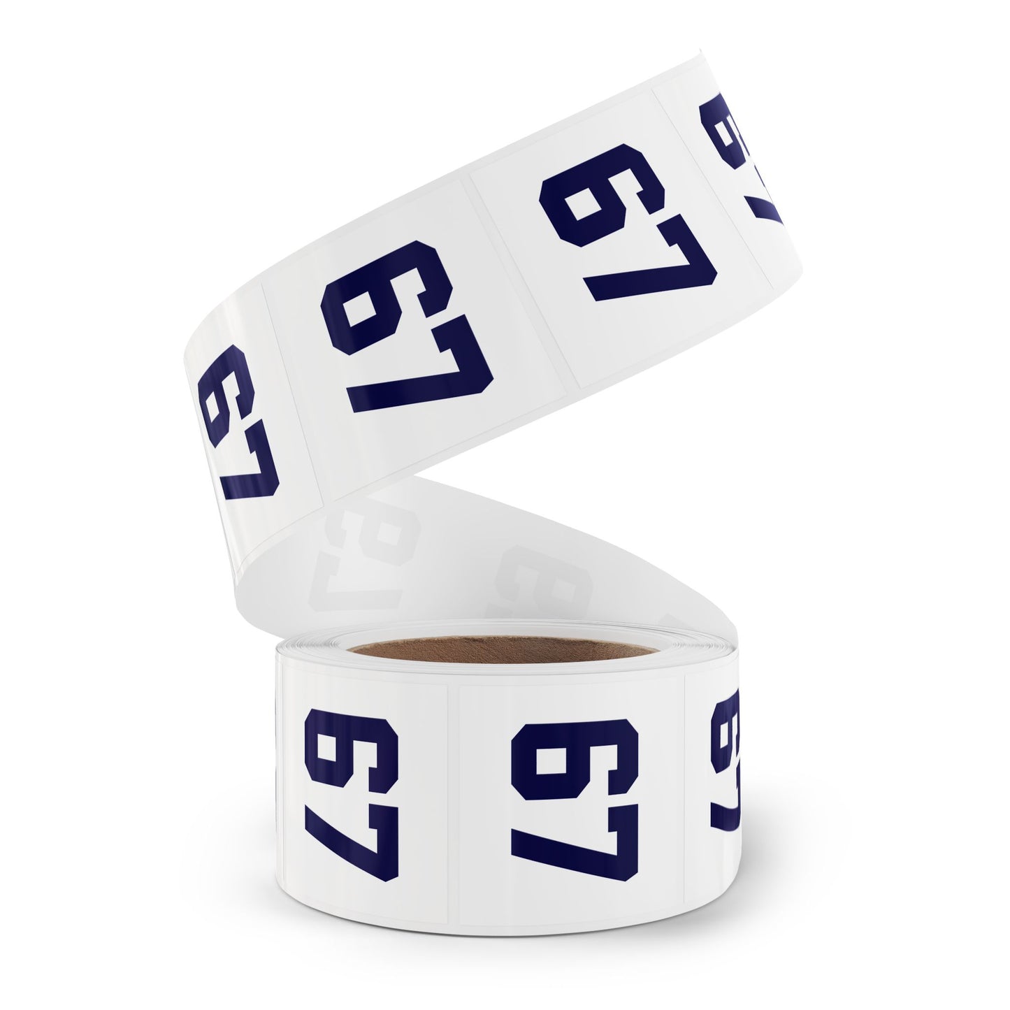Number 67 Meme Square Sticker Rolls — Custom Sports Jersey Decal Labels