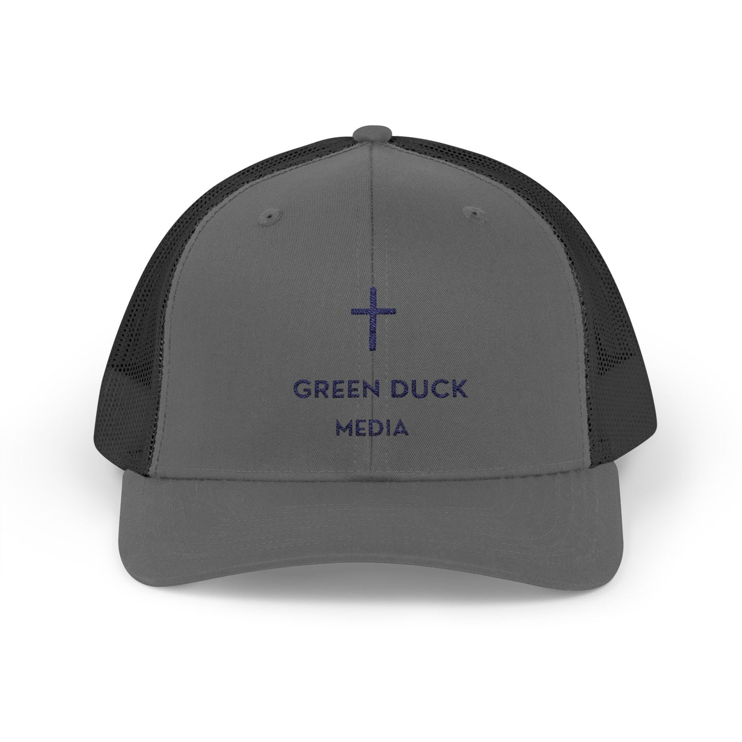 Cross Logo Trucker Hat - Green Duck Media Faith Collection