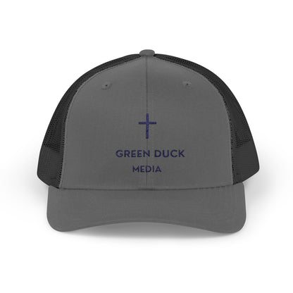 Cross Logo Trucker Hat - Green Duck Media Faith Collection