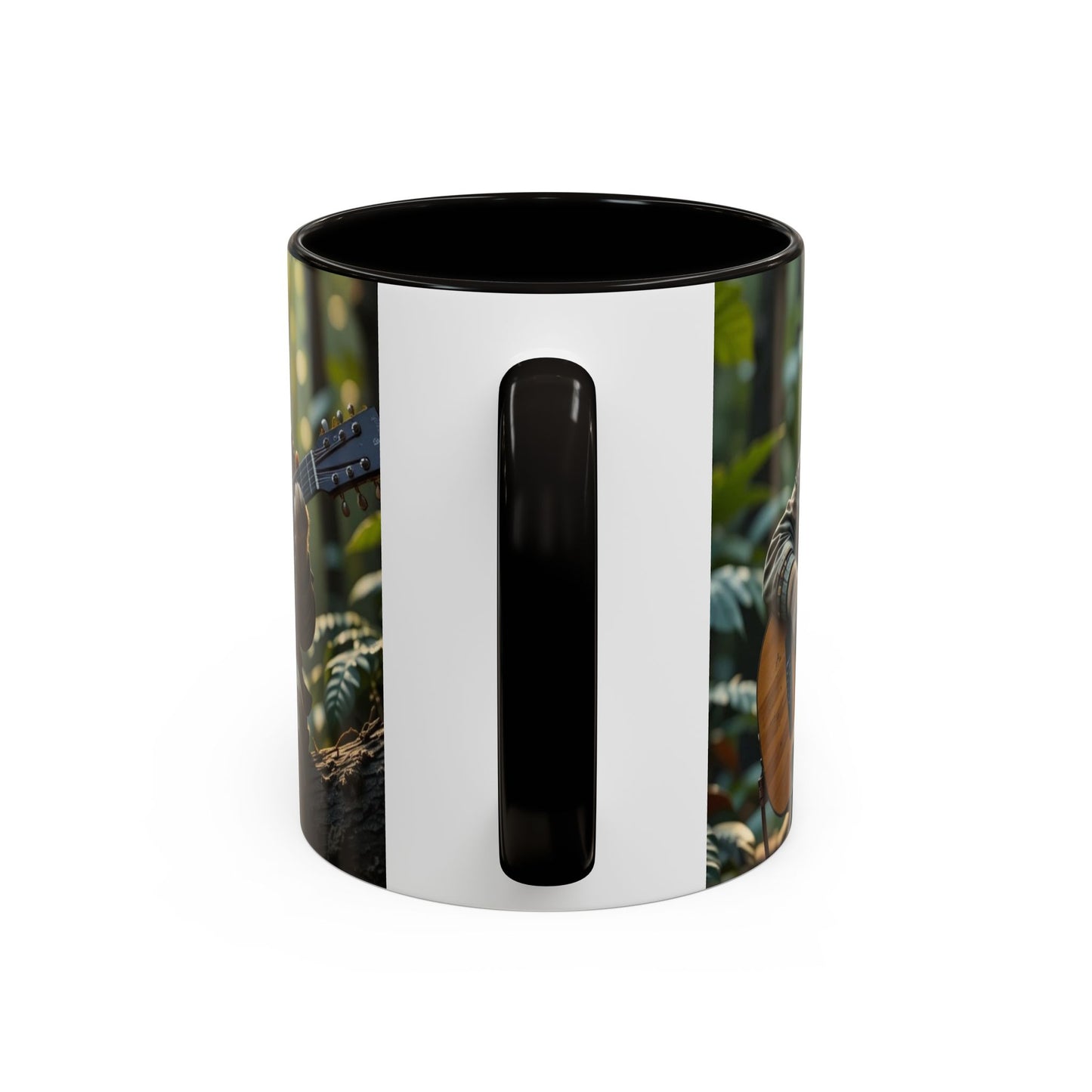 Taza de café con gato tocando la guitarra – Regalo divertido para amantes de la música y los gatos (11 oz y 15 oz)