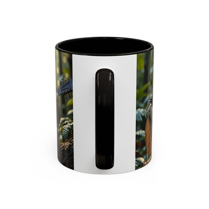 Taza de café con gato tocando la guitarra – Regalo divertido para amantes de la música y los gatos (11 oz y 15 oz)