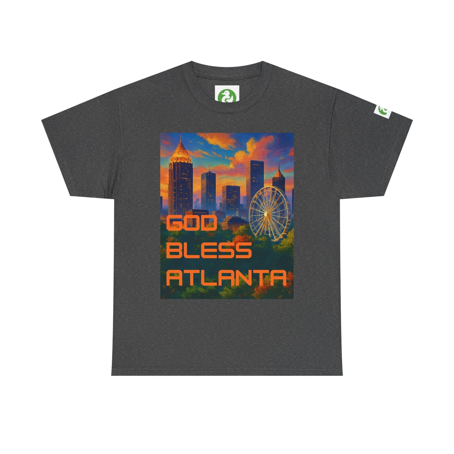 Camiseta con el horizonte de la ciudad - Diseño de Dios bendiga Atlanta