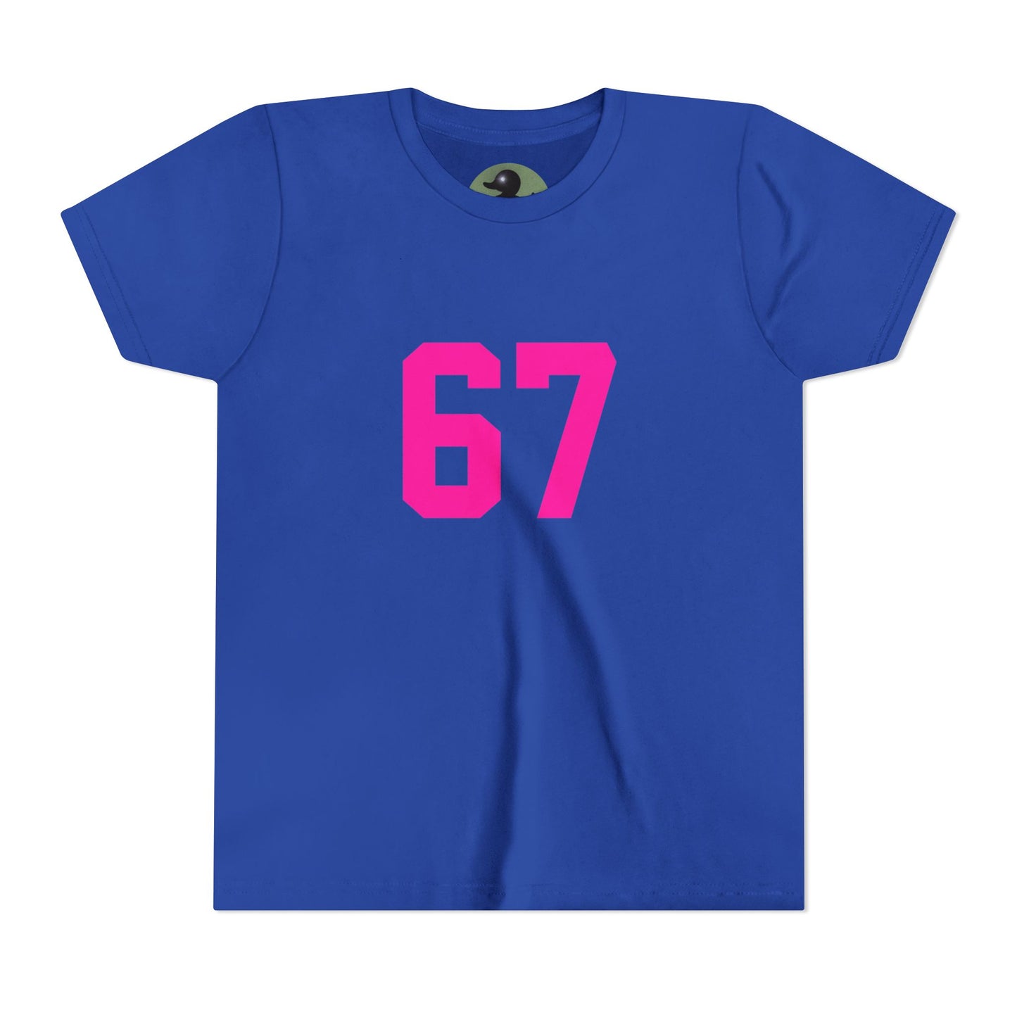 Youth Tee — Bold Pink "67" Number Sports Shirt, meme