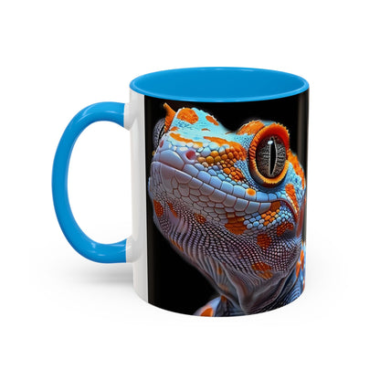 Taza de café con diseño de lagarto colorido – Diseño vibrante de reptil (11 oz y 15 oz)