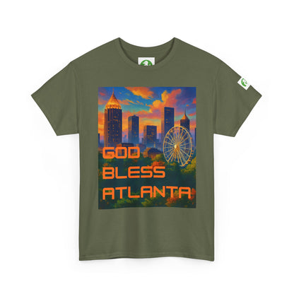 Camiseta con el horizonte de la ciudad - Diseño de Dios bendiga Atlanta