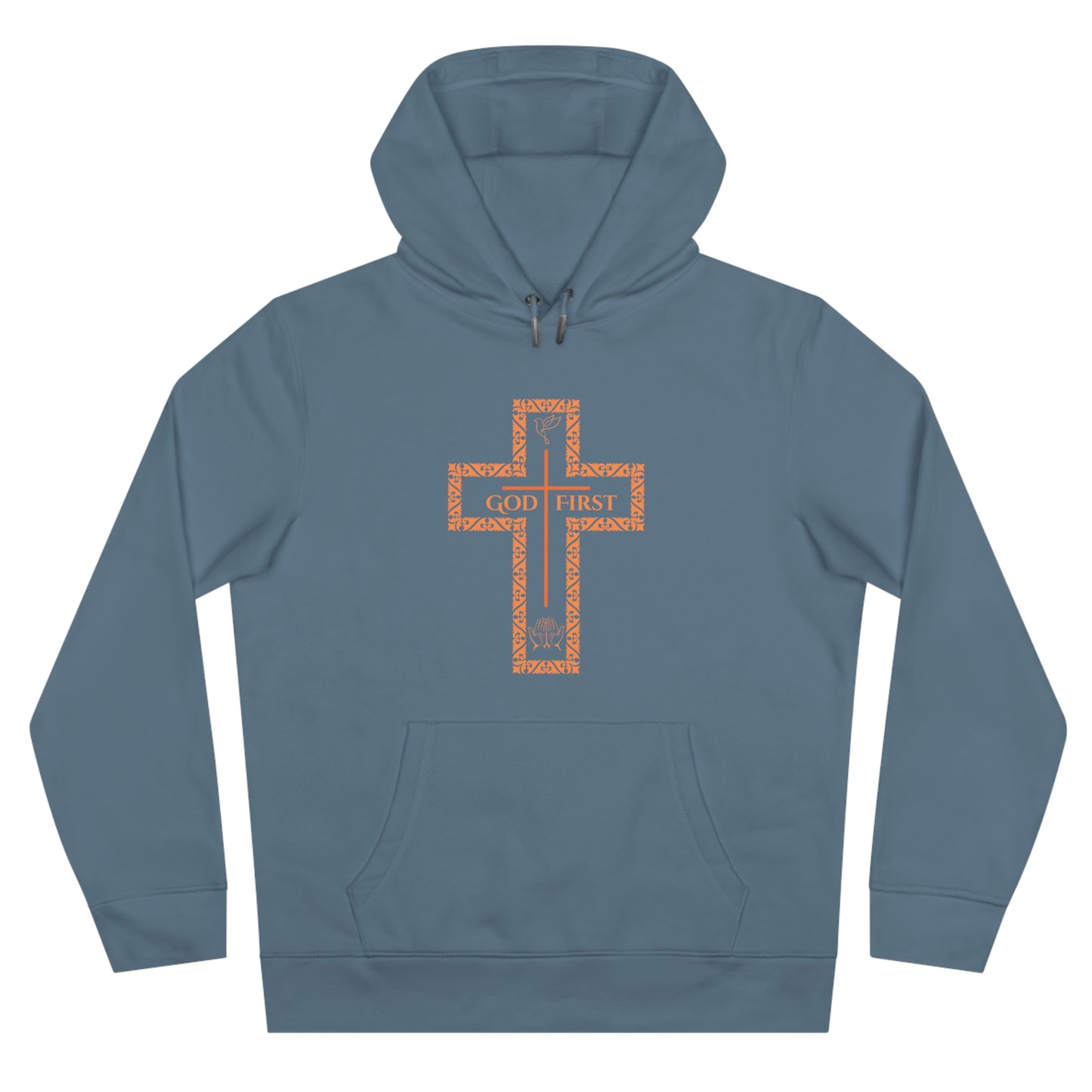God First King Hoodie Sweatshirt with Decorative Cross Design
