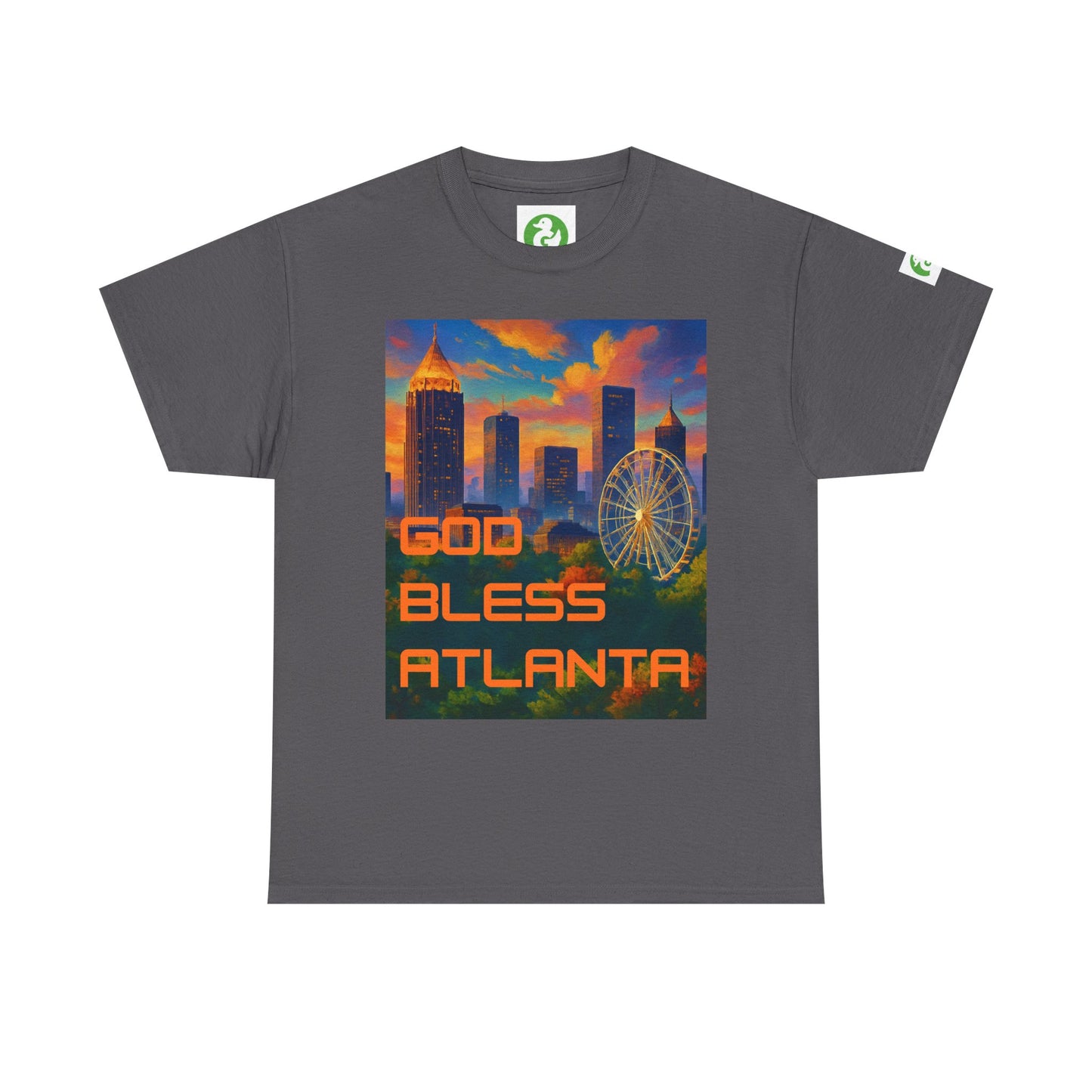 Camiseta con el horizonte de la ciudad - Diseño de Dios bendiga Atlanta
