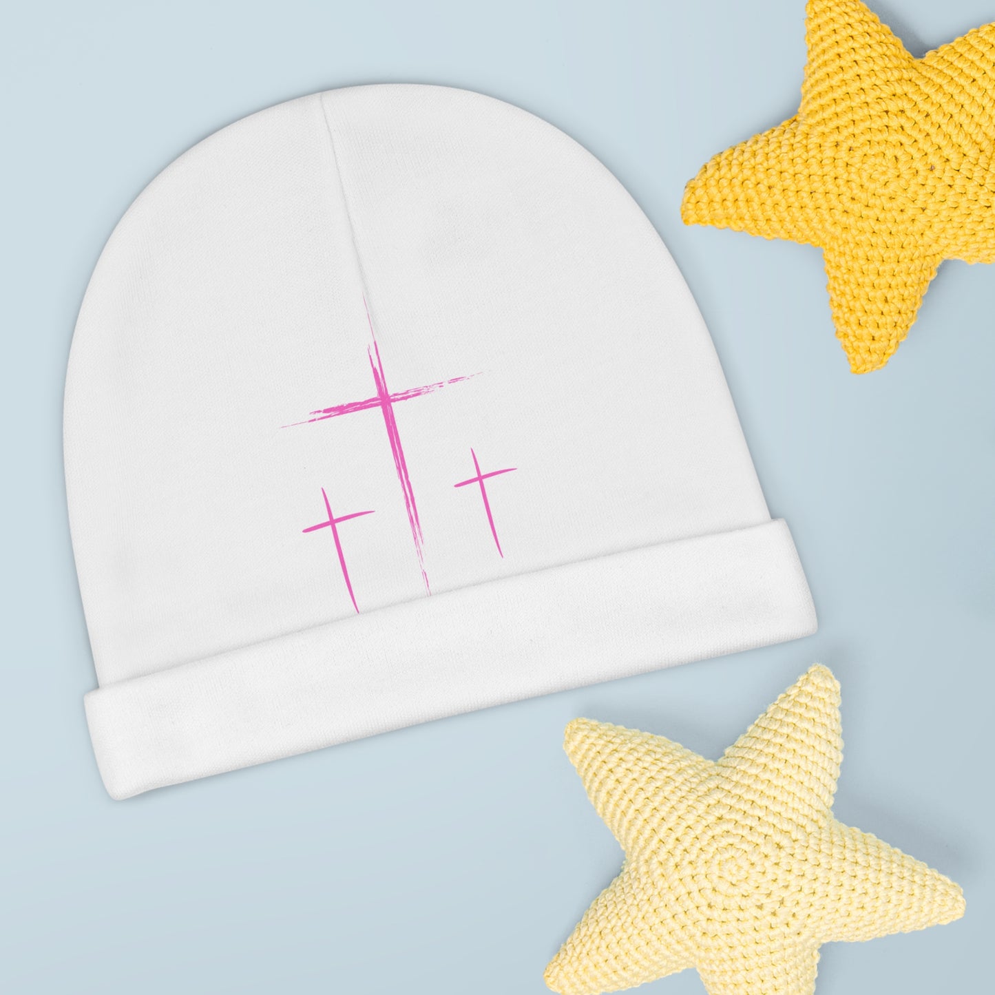3 Pink Crosses Beanie - Pink Collection