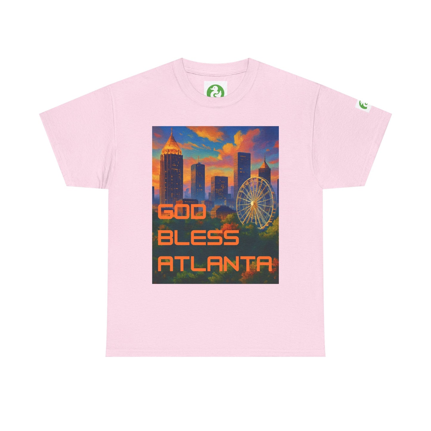 Camiseta con el horizonte de la ciudad - Diseño de Dios bendiga Atlanta