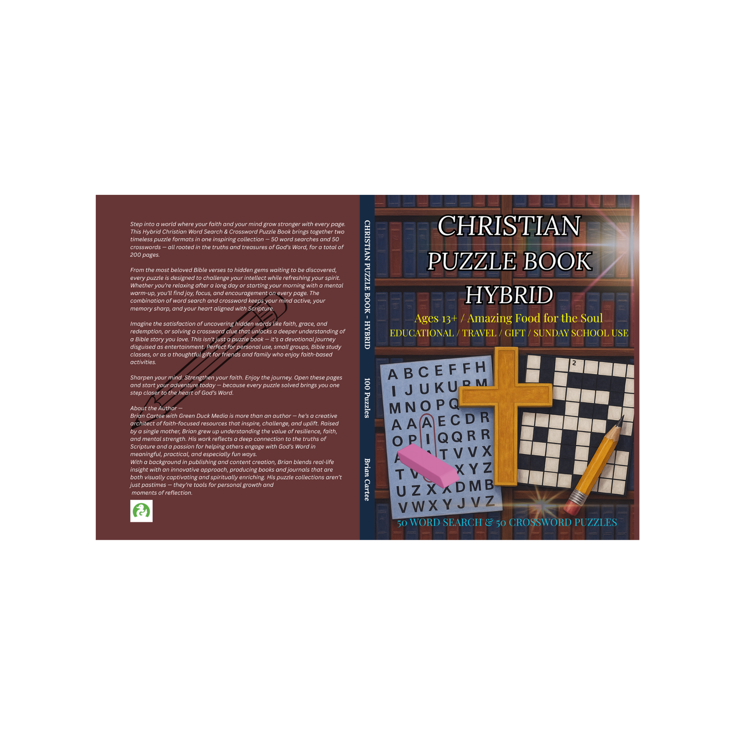 Christian Puzzle Book, Hybrid: Amazing Food for the Soul, Educational, Ages 13+, Travel, Gift, Sunday School Use