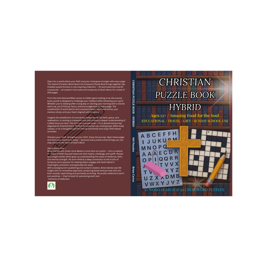 Christian Puzzle Book, Hybrid: Amazing Food for the Soul, Educational, Ages 13+, Travel, Gift, Sunday School Use