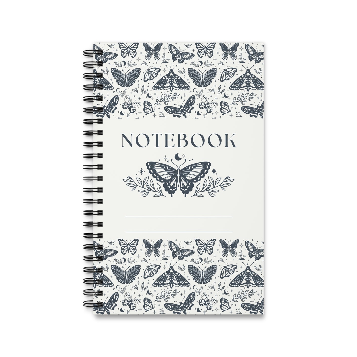 Cuaderno de espiral con diseño de mariposas, tamaño compacto de 6" x 8" - Perfecto para diario, escuela, regalos o proyectos de bricolaje