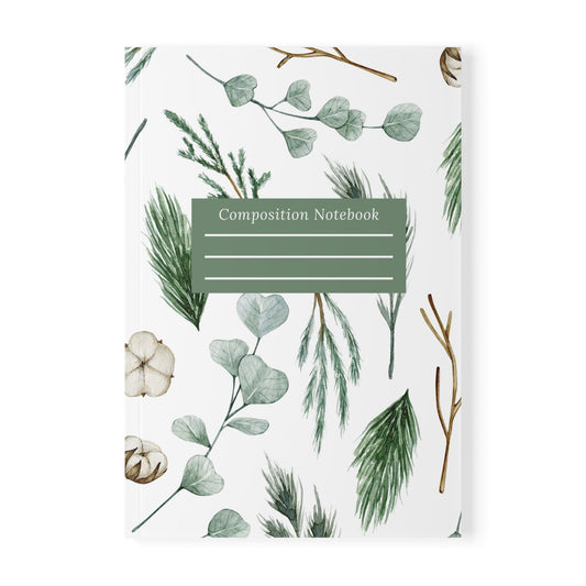 A5 Botanical Softcover Notebook with floral design, 150 lined pages, flexible spine, and eco-friendly materials